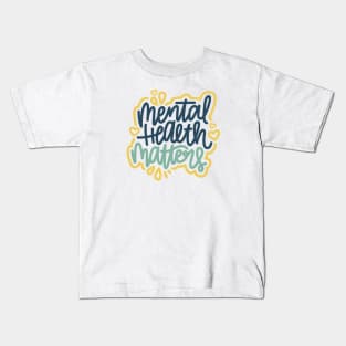 Mental Health Matters - Blue / Mustard Kids T-Shirt